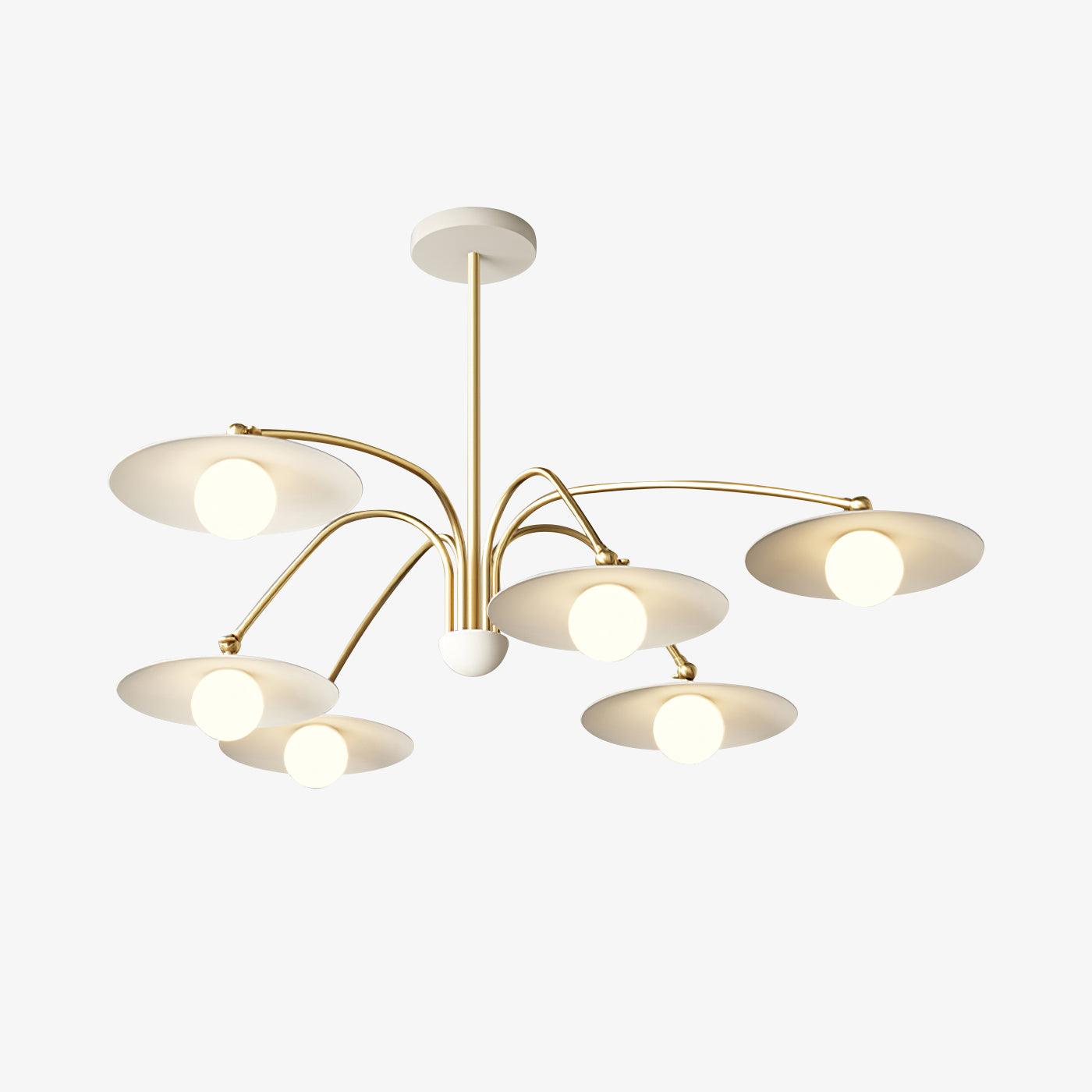Lark Chandelier with Art Deco-Inspired Mushroom