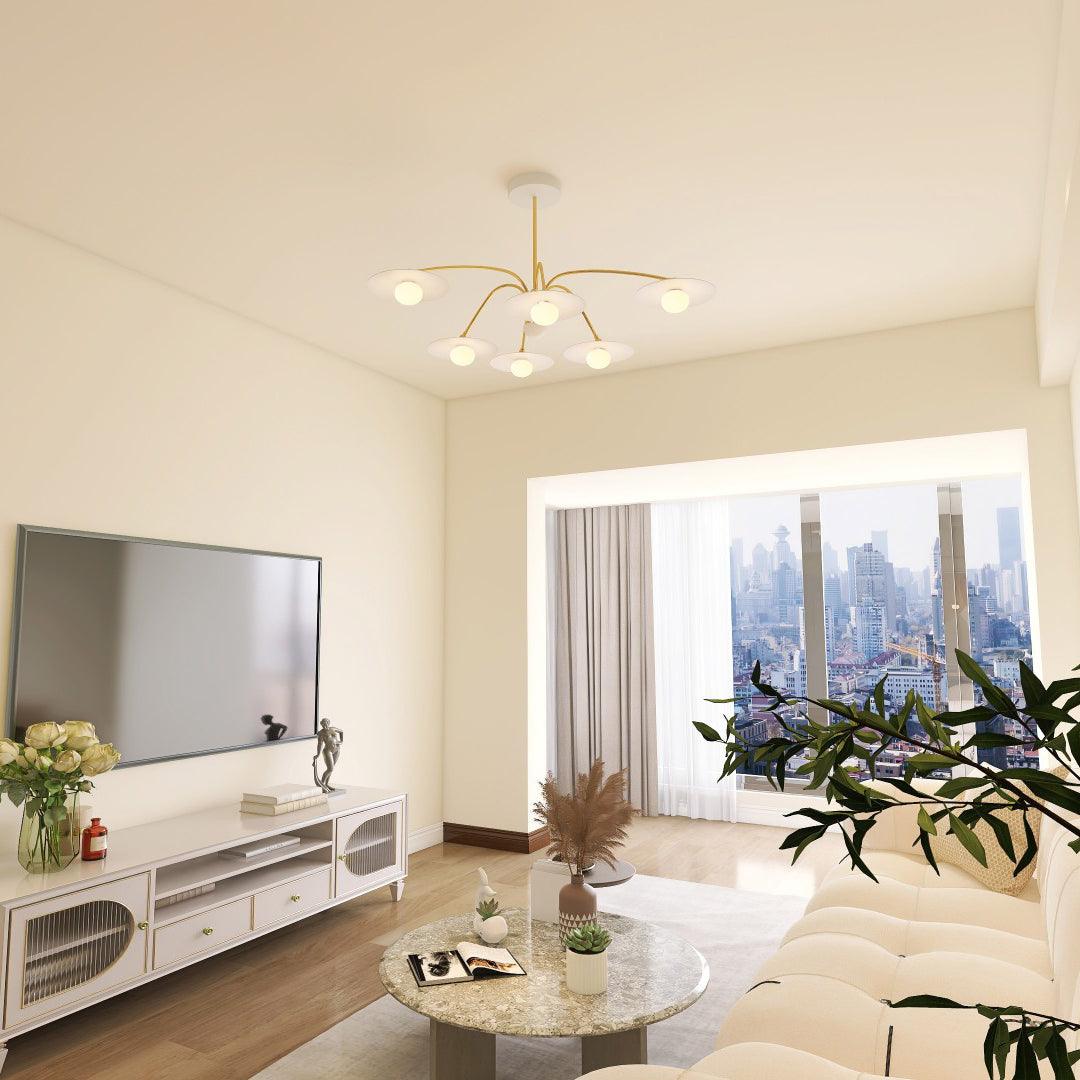 Lark Chandelier with Art Deco-Inspired Mushroom