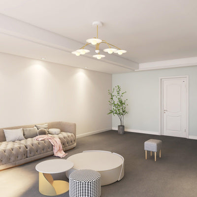 Lark Chandelier with Art Deco-Inspired Mushroom