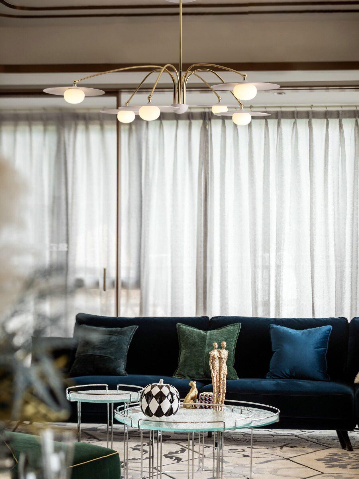 Lark Chandelier with Art Deco-Inspired Mushroom