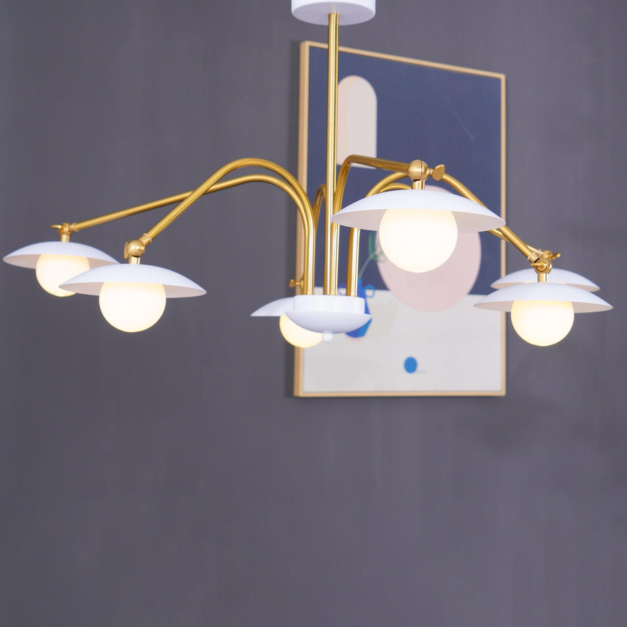 Lark Chandelier with Art Deco-Inspired Mushroom
