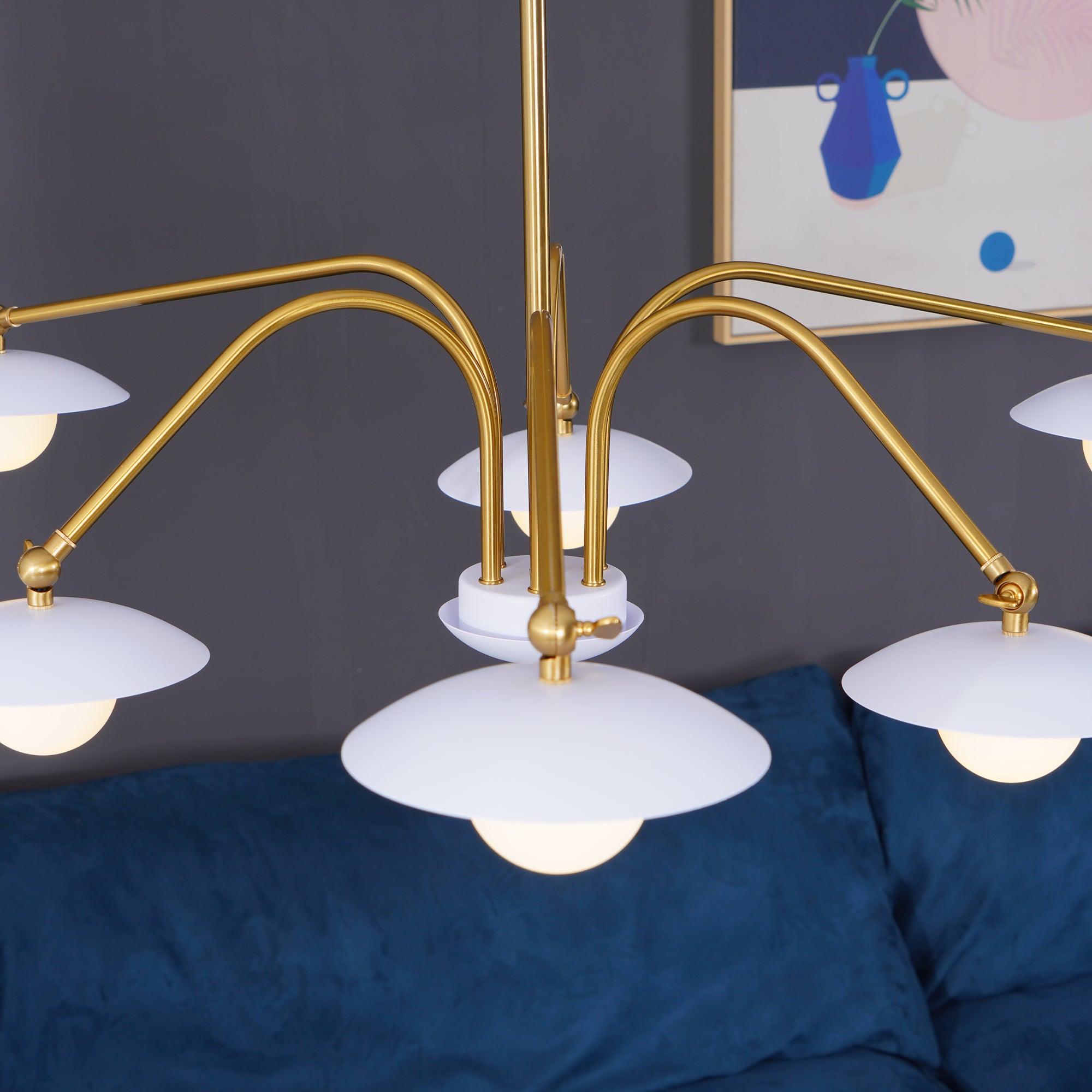 Lark Chandelier with Art Deco-Inspired Mushroom