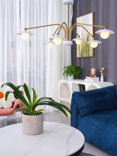 Lark Chandelier with Art Deco-Inspired Mushroom