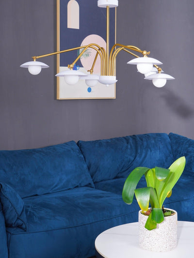 Lark Chandelier with Art Deco-Inspired Mushroom