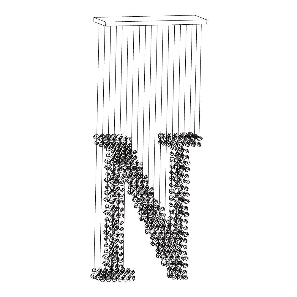 Cirirora Chandelier Charcoal Linear Composition N