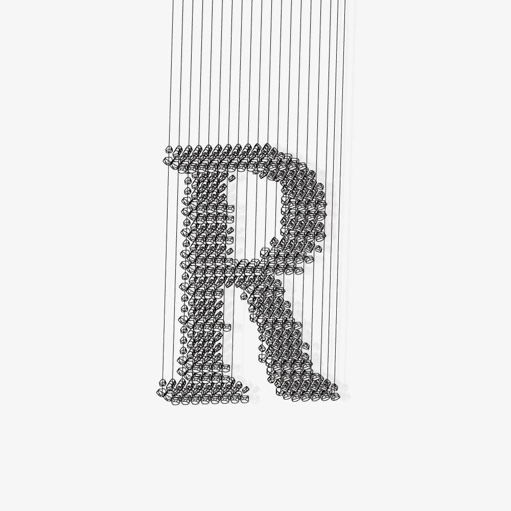 Calinian Chandelier Charcoal Linear Composition R