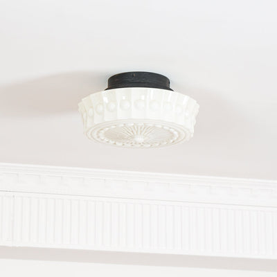 Solara Ceiling Lamp White Glass Floral for Living Room - Neutral Decor