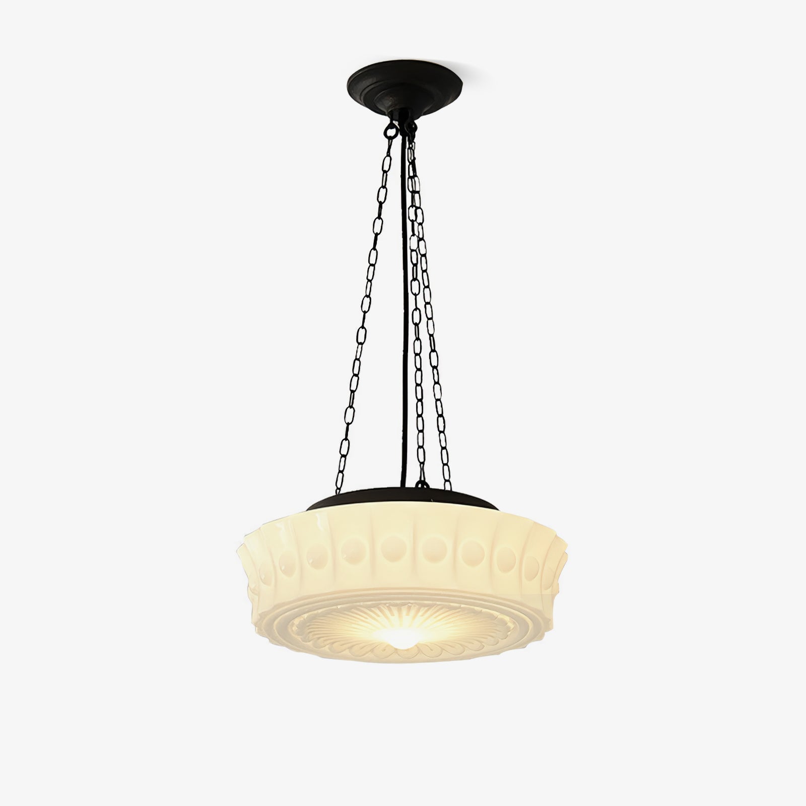 Sirixon Pendant Lamp Chain White Glass