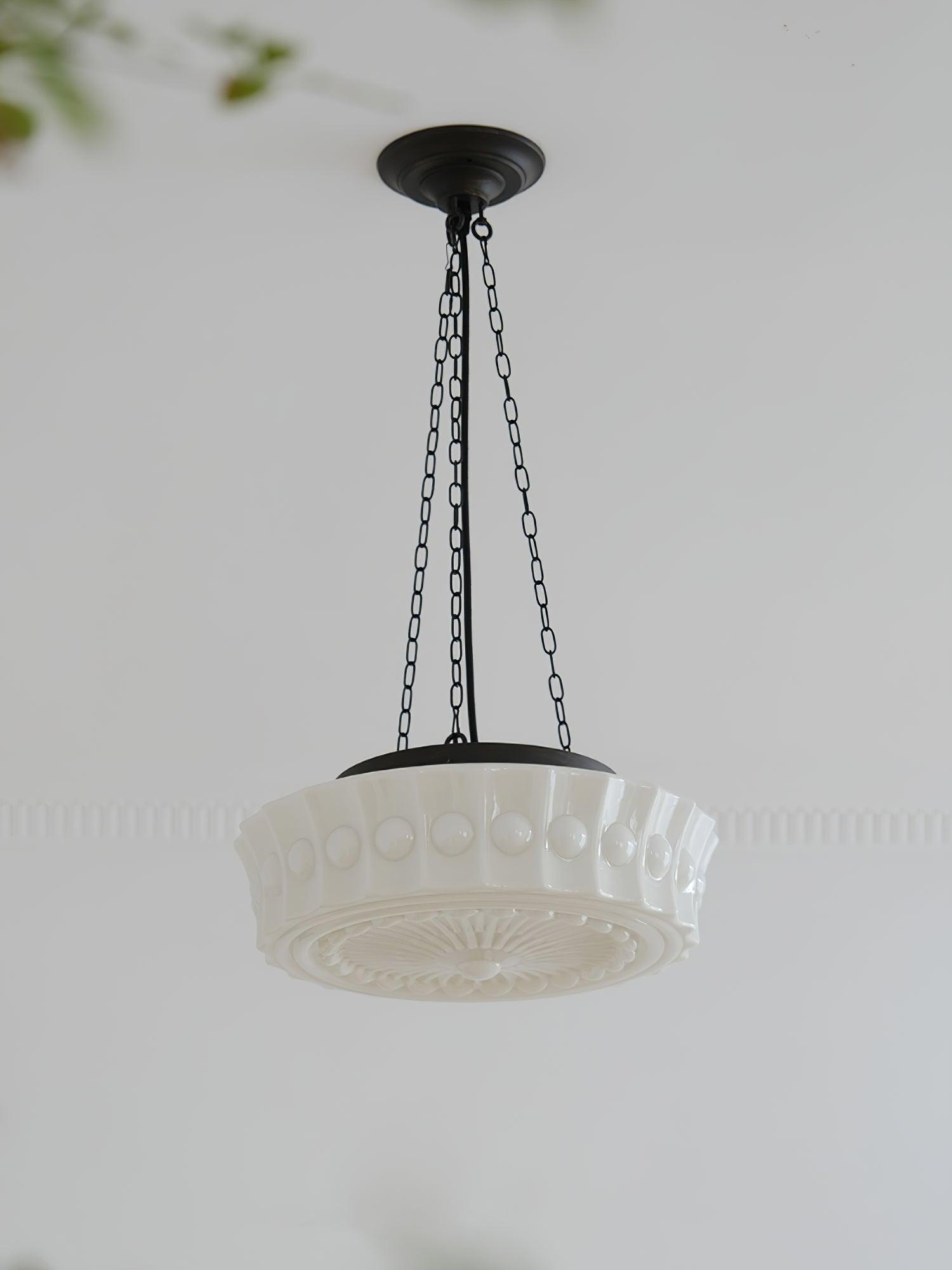 Sirixon Pendant Lamp Chain White Glass