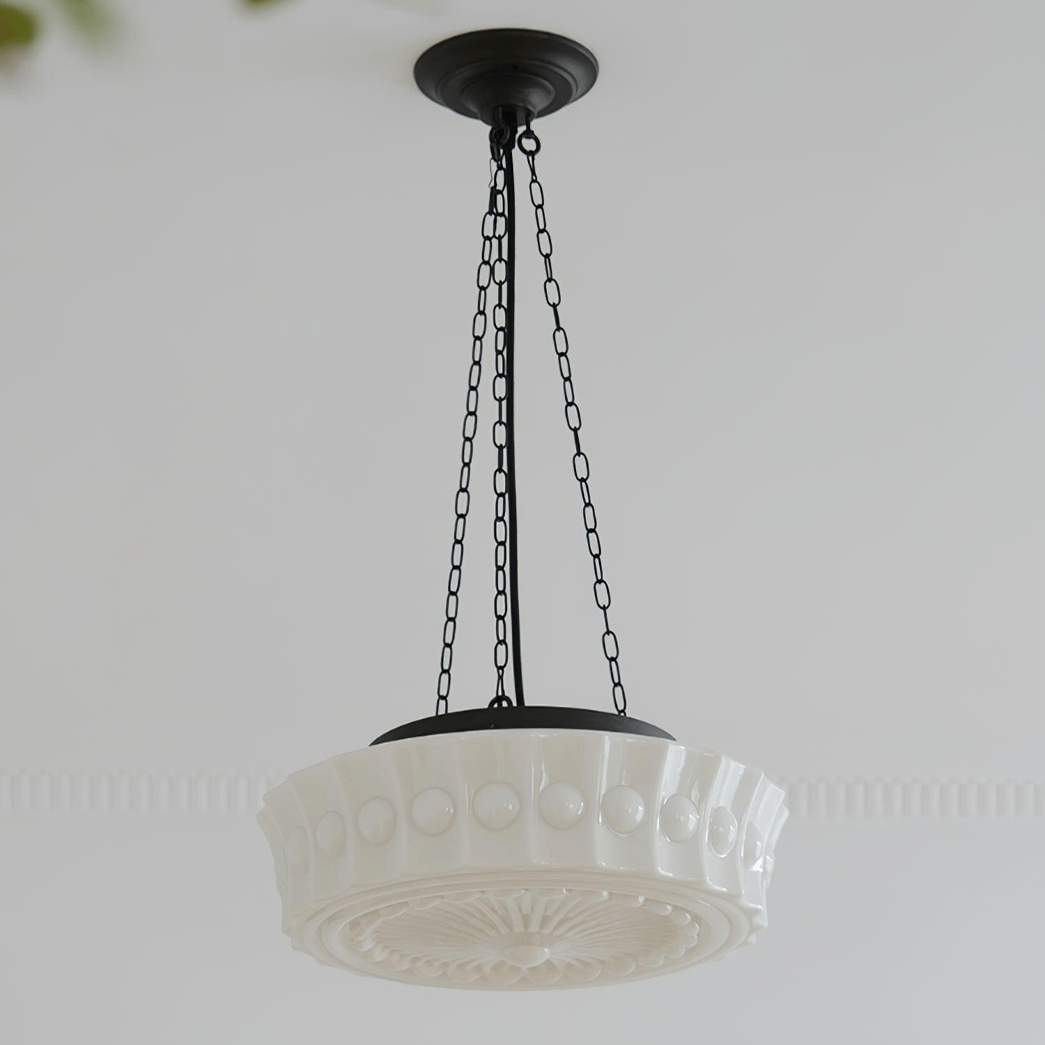 Sirixon Pendant Lamp Chain White Glass