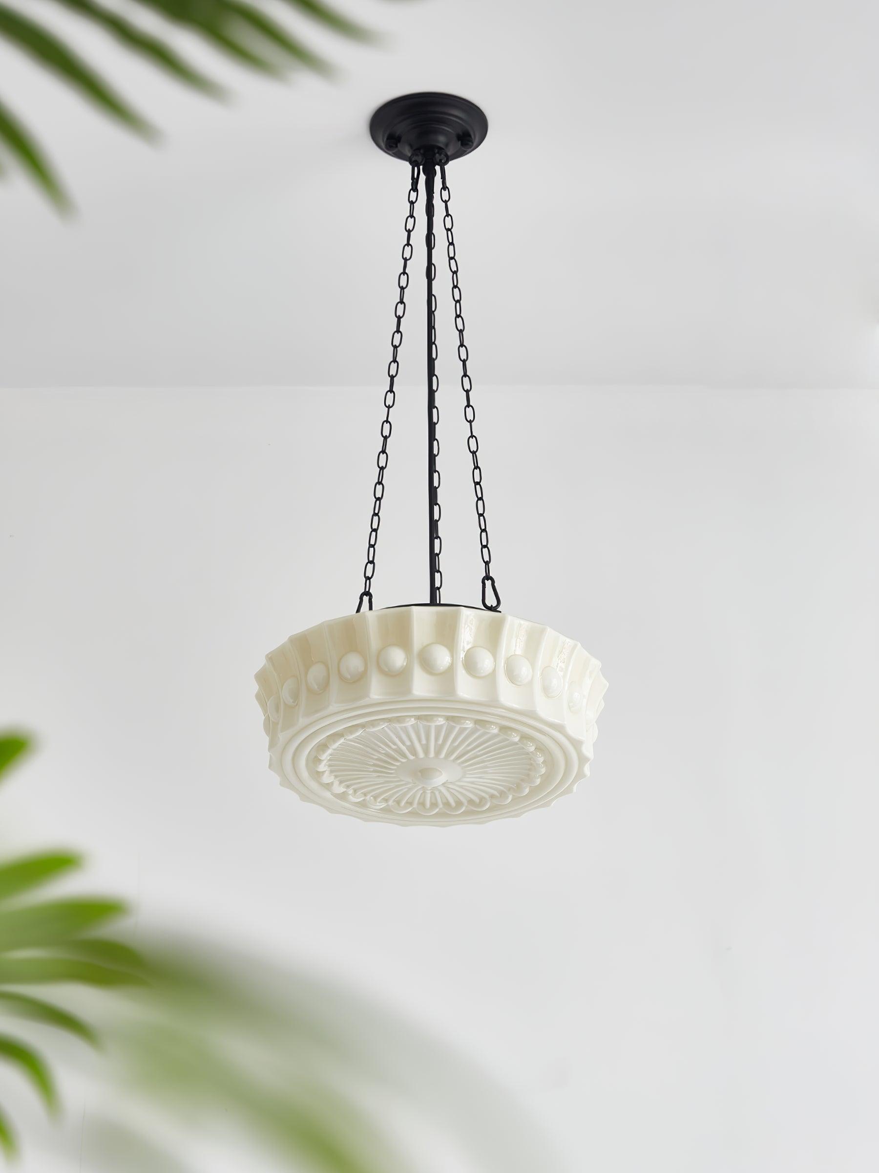 Sirixon Pendant Lamp Chain White Glass