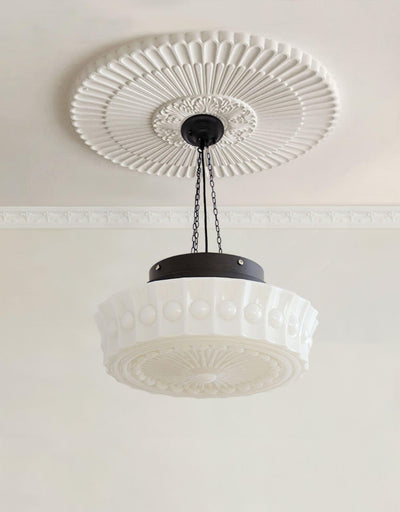 Sirixon Pendant Lamp Chain White Glass