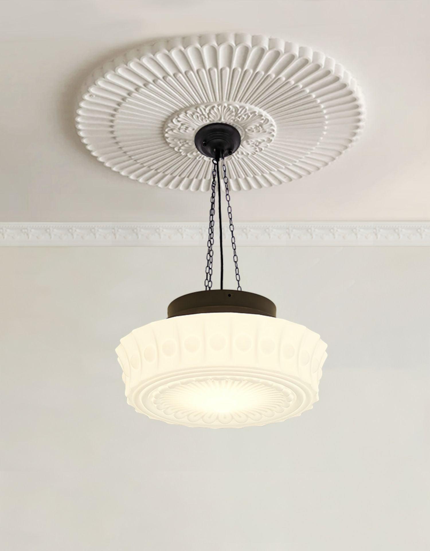 Sirixon Pendant Lamp Chain White Glass