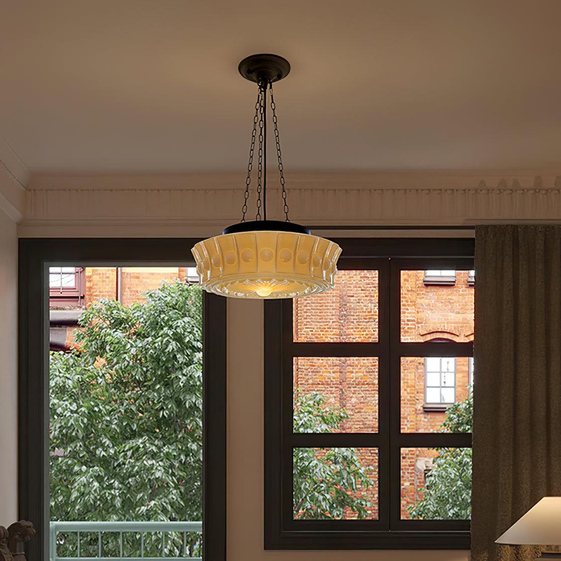 Sirixon Pendant Lamp Chain White Glass