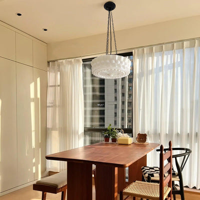 Sirixon Pendant Lamp Chain White Glass