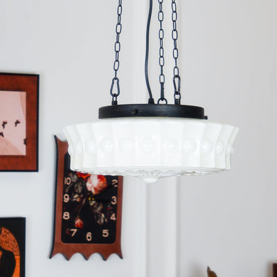 Sirixon Pendant Lamp Chain White Glass