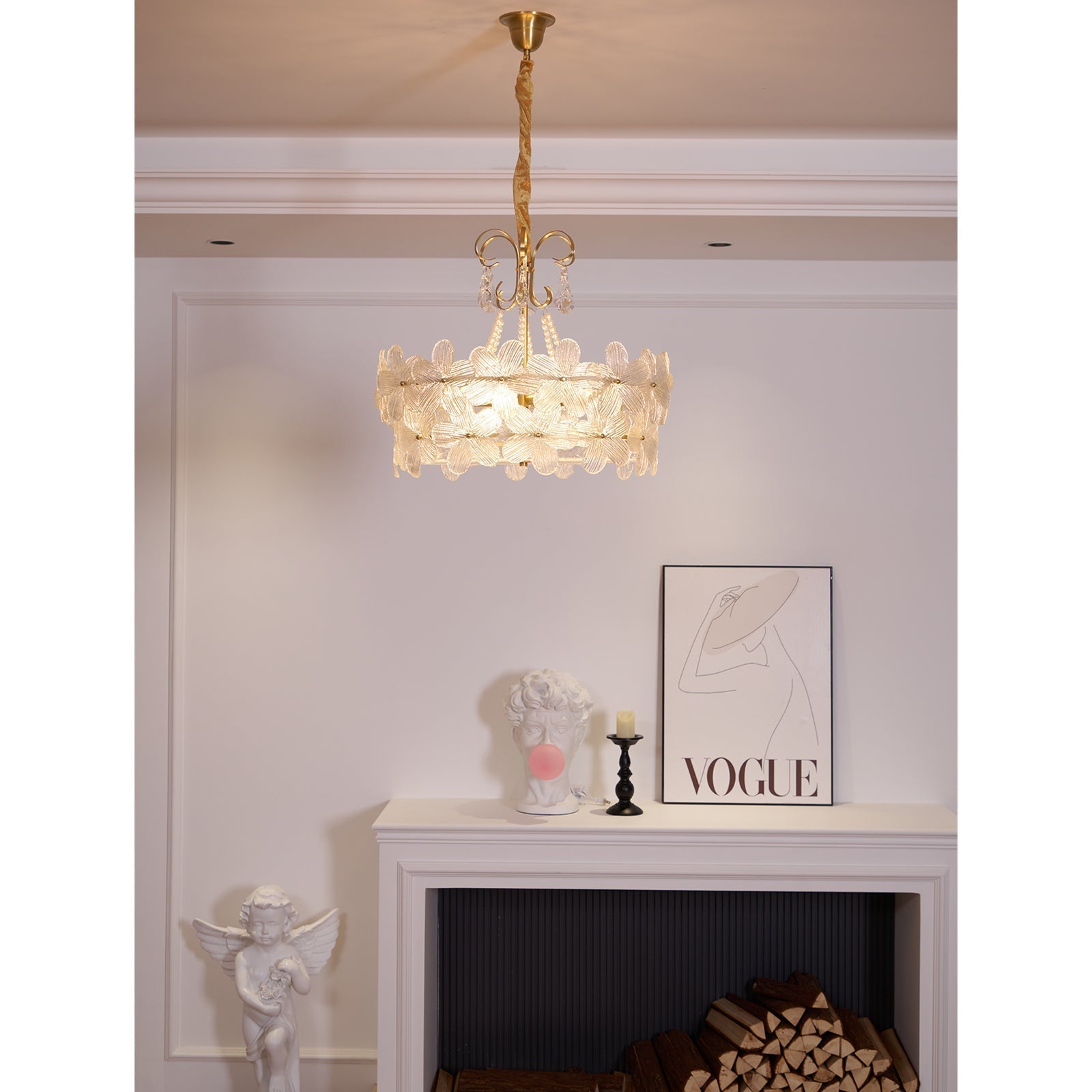 Hydrangea Glass Chandelier