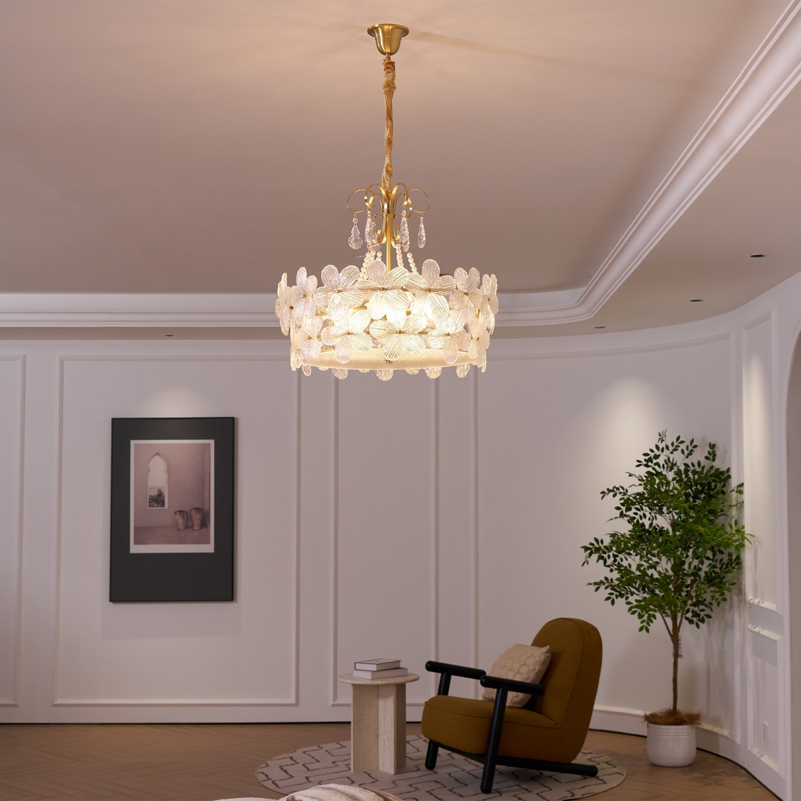 Hydrangea Glass Chandelier