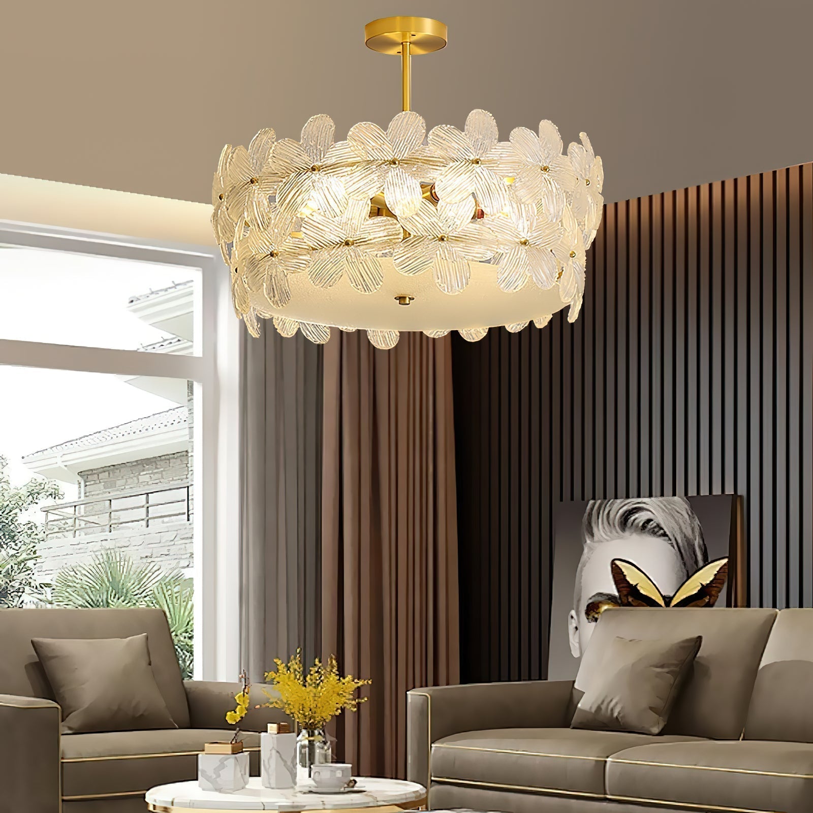 Hydrangea Glass Chandelier