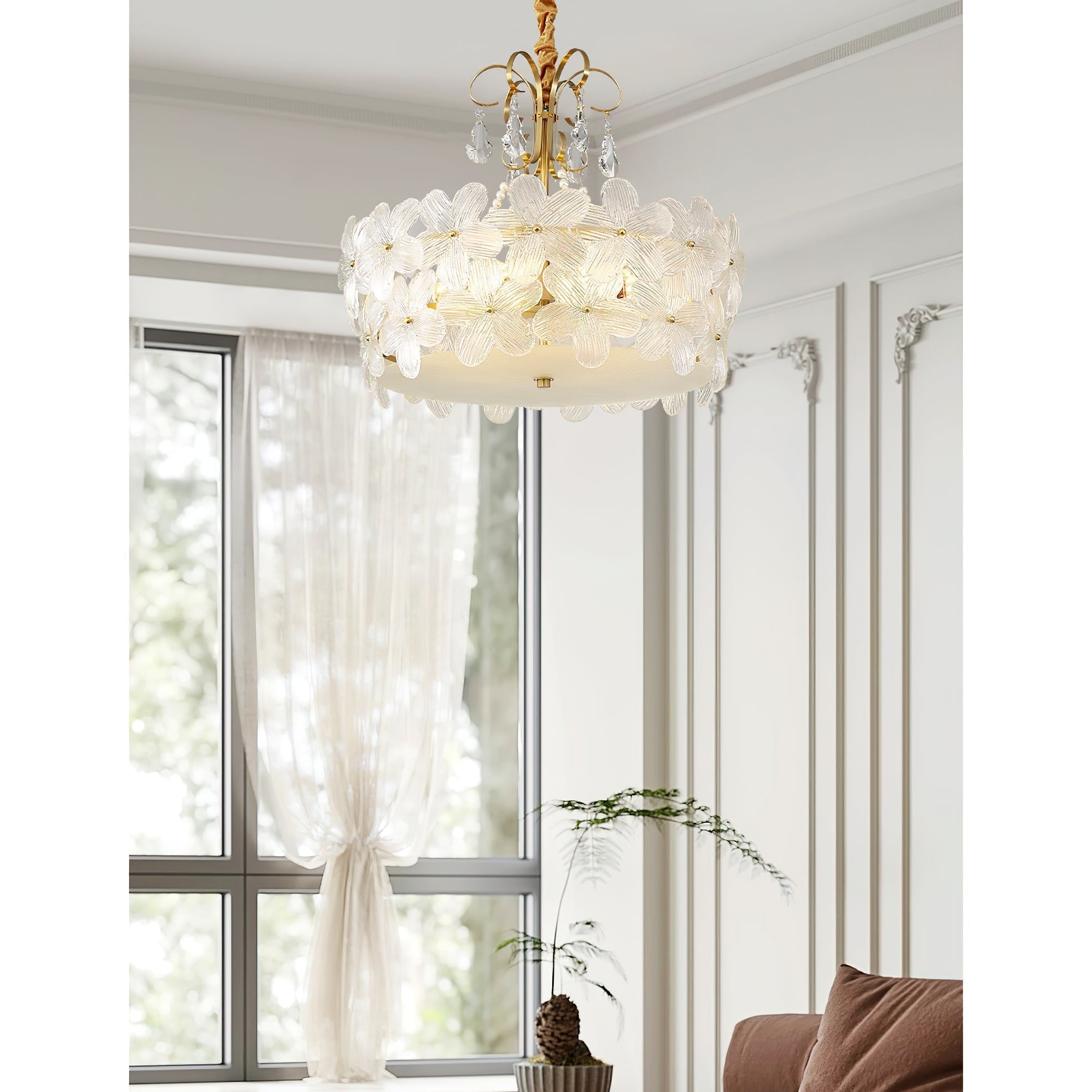 Hydrangea Glass Chandelier