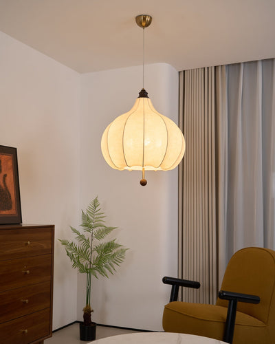 Sylerielle Fabric Wood Pendant Light