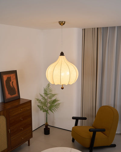 Sylerielle Fabric Wood Pendant Light