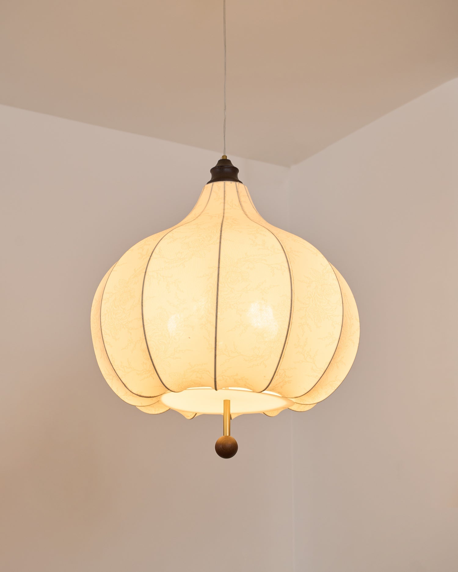 Sylerielle Fabric Wood Pendant Light