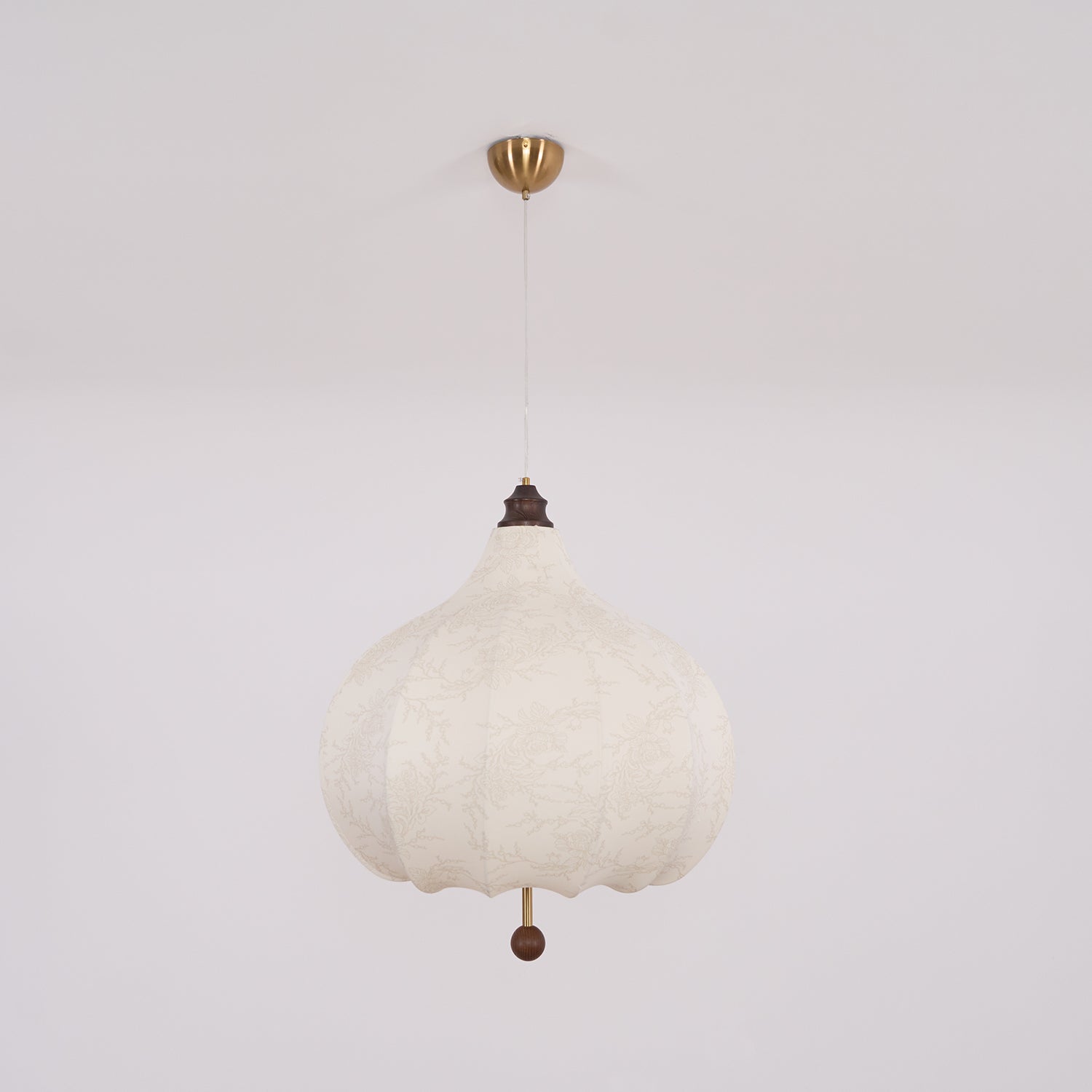 Sylerielle Fabric Wood Pendant Light