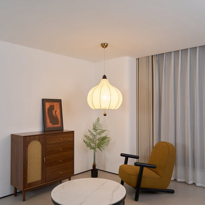 Sylerielle Fabric Wood Pendant Light