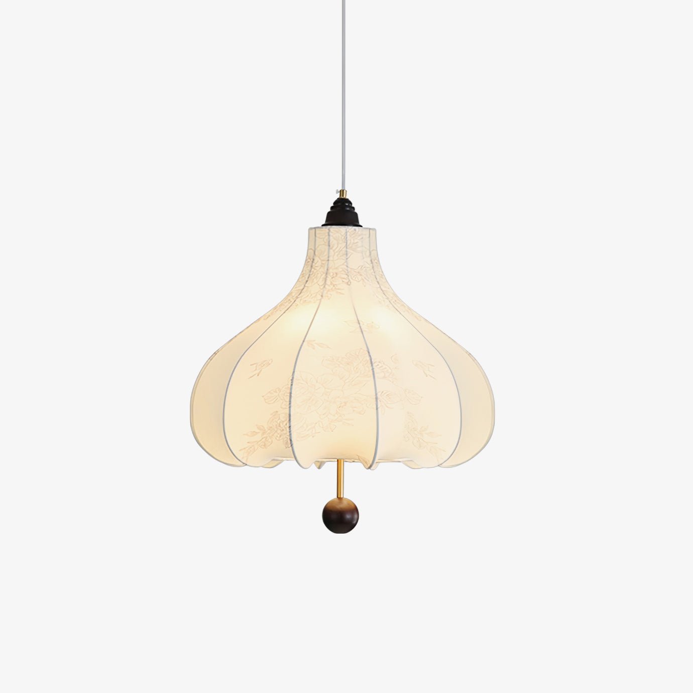 Sylerielle Fabric Wood Pendant Light