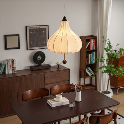 Sylerielle Fabric Wood Pendant Light