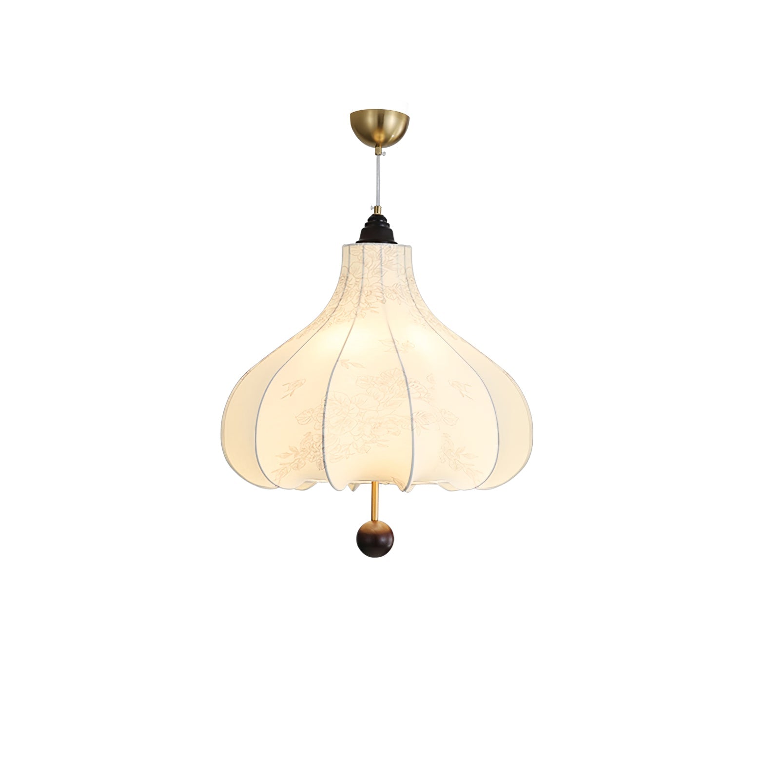 Sylerielle Fabric Wood Pendant Light