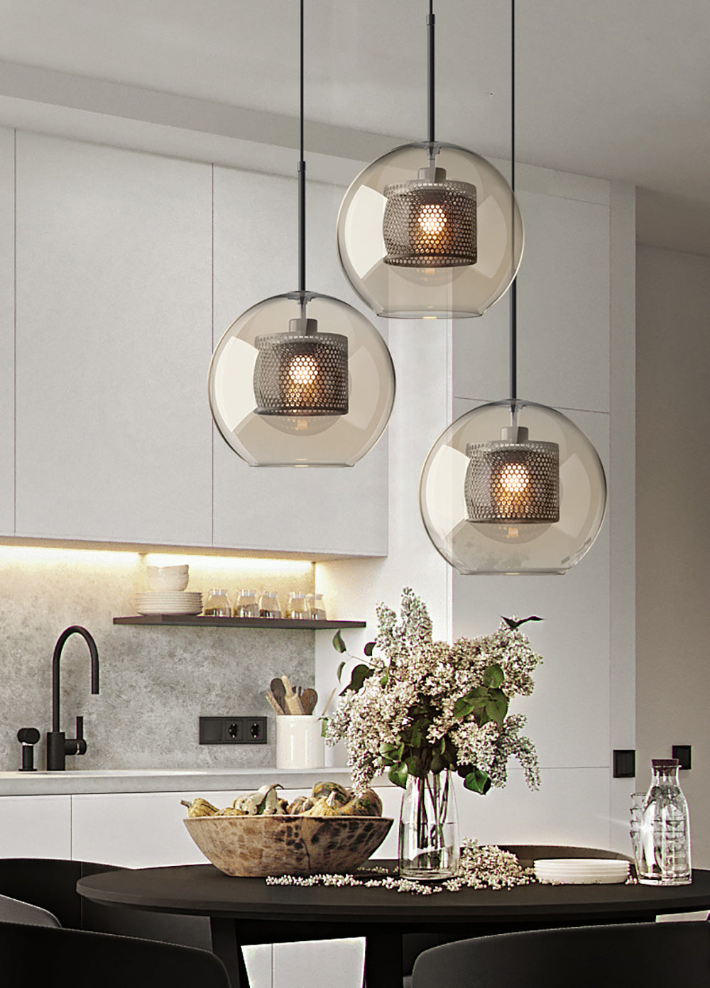 Veleine Pendant Lamp Chiswick Glass for Living Room