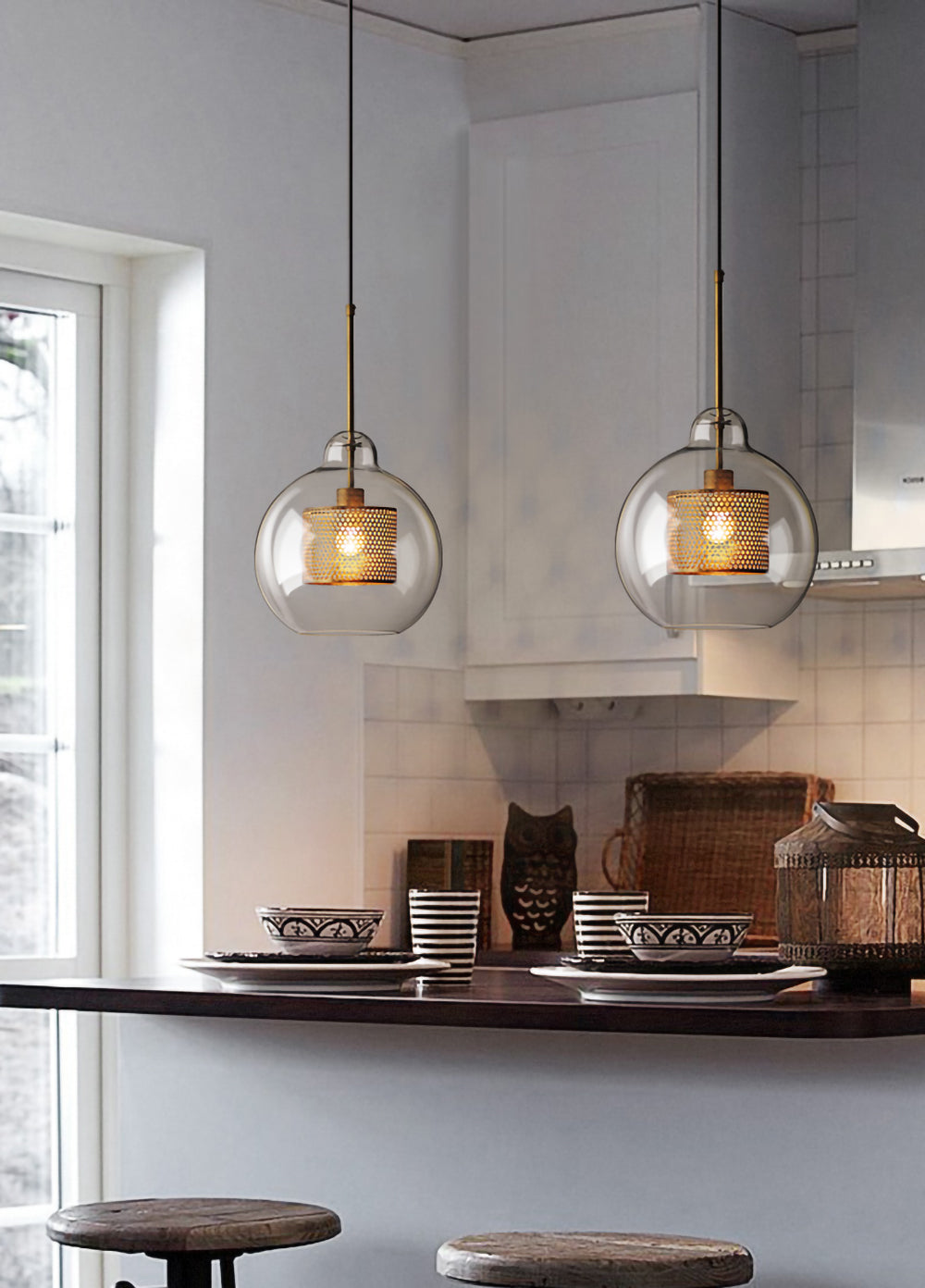 Veleine Pendant Lamp Chiswick Glass for Living Room