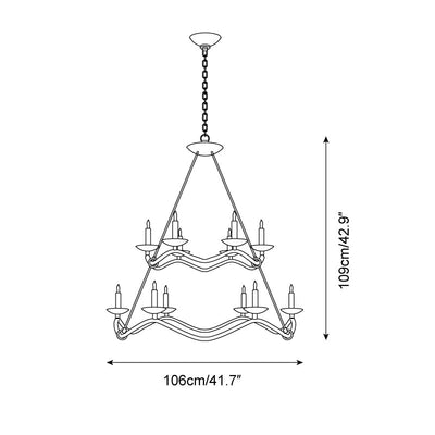 Juvin Two-Tier Candle Chandelier - Neutral Decor