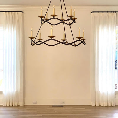 Juvin Two-Tier Candle Chandelier - Neutral Decor