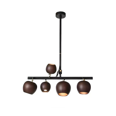 Avelira Rustic Wood Globe Linear Pendant Light
