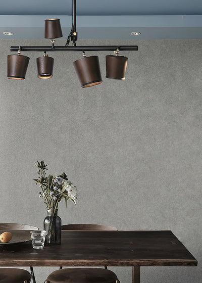 Avelira Rustic Wood Globe Linear Pendant Light