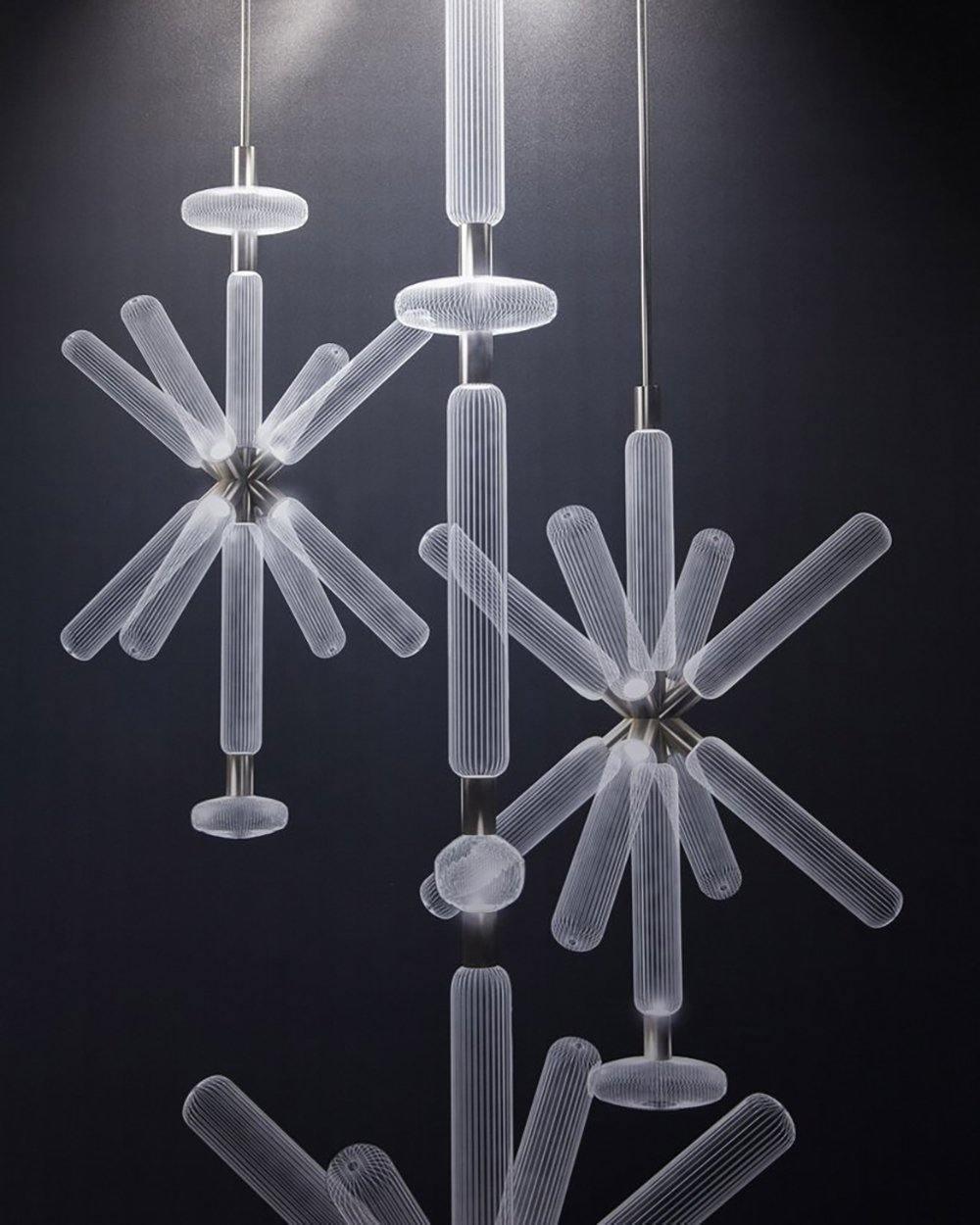 Tika Pendant Lamp Crystal Cylinder Cipher Contemporary