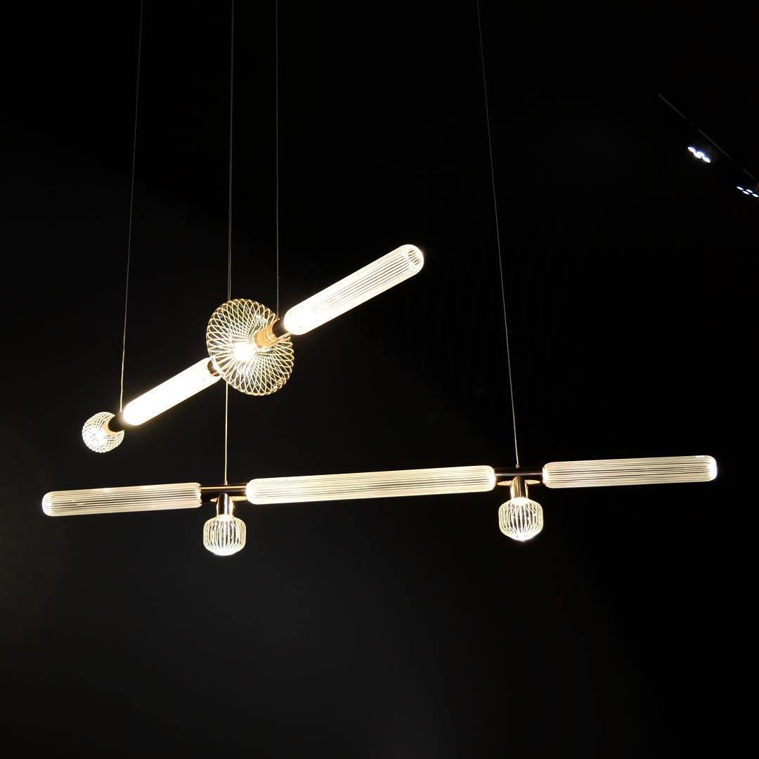 Tika Pendant Lamp Crystal Cylinder Cipher Contemporary