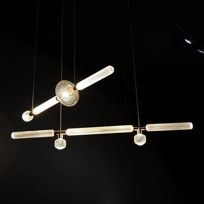 Tika Pendant Lamp Crystal Cylinder Cipher Contemporary