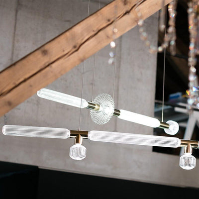 Tika Pendant Lamp Crystal Cylinder Cipher Contemporary