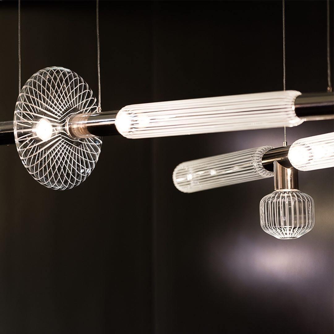 Tika Pendant Lamp Crystal Cylinder Cipher Contemporary