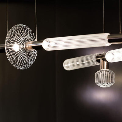 Tika Pendant Lamp Crystal Cylinder Cipher Contemporary