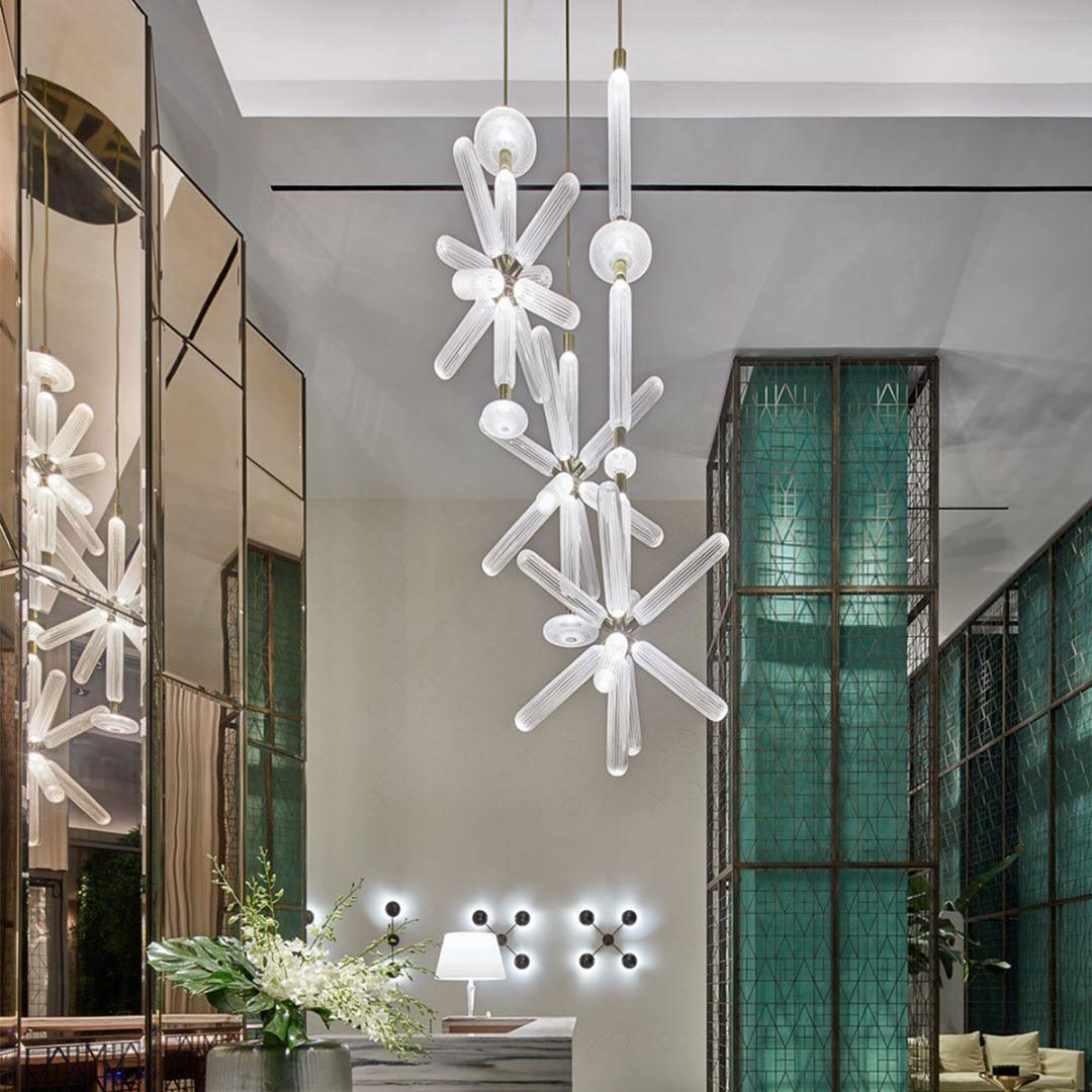 Tika Pendant Lamp Crystal Cylinder Cipher Contemporary