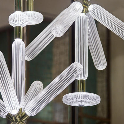 Tika Pendant Lamp Crystal Cylinder Cipher Contemporary