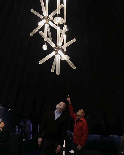 Tika Pendant Lamp Crystal Cylinder Cipher Contemporary