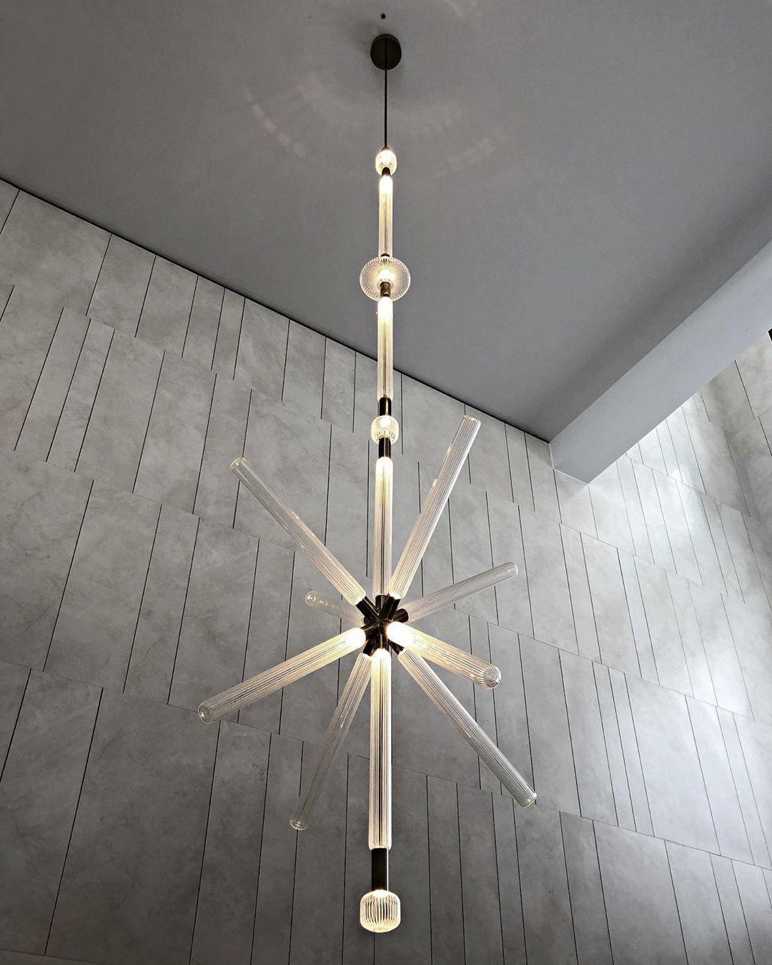 Tika Pendant Lamp Crystal Cylinder Cipher Contemporary