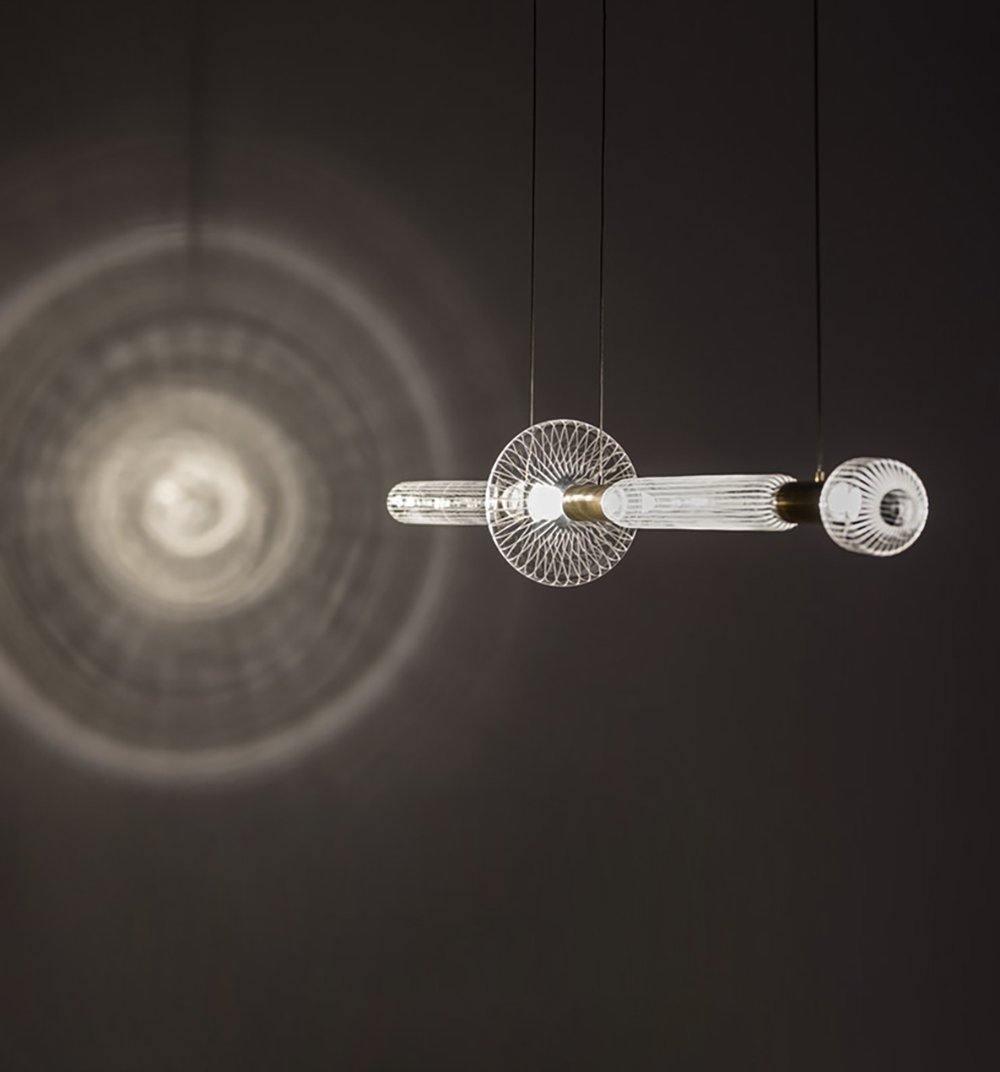 Tika Pendant Lamp Crystal Cylinder Cipher Contemporary