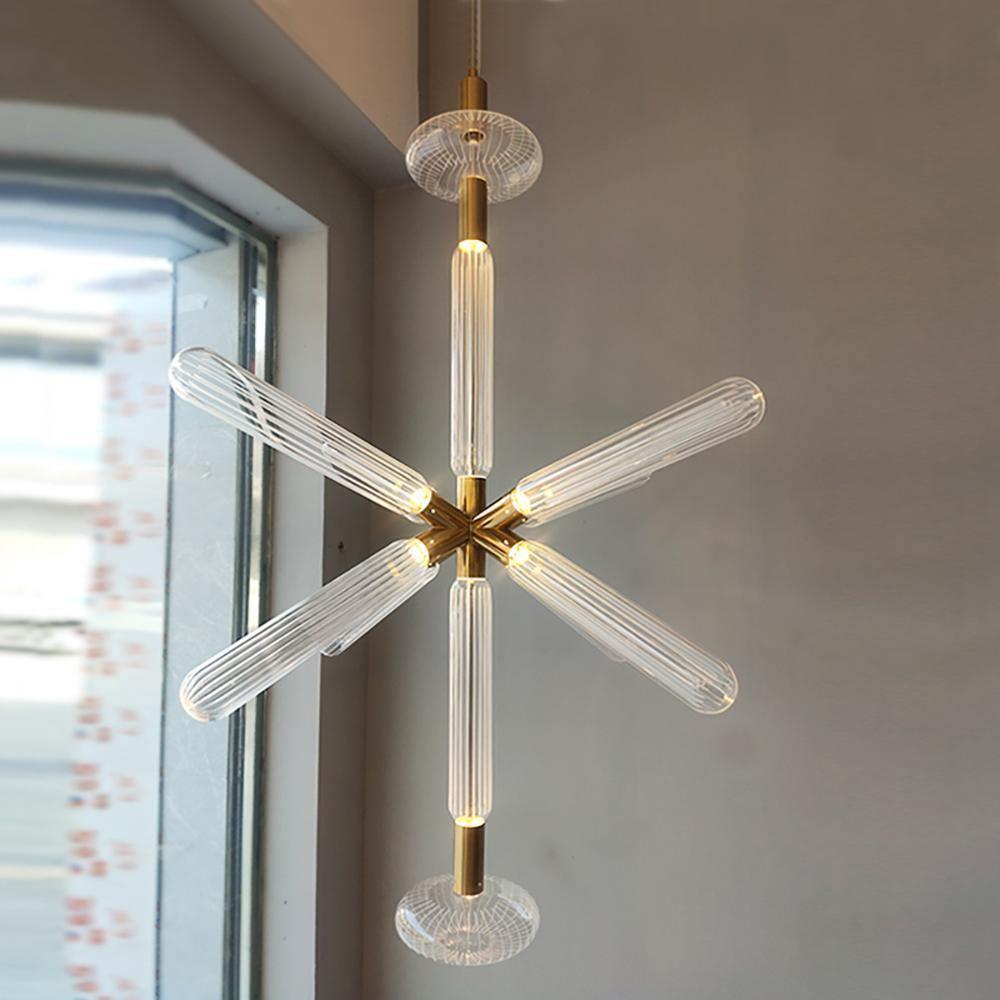 Tika Pendant Lamp Crystal Cylinder Cipher Contemporary